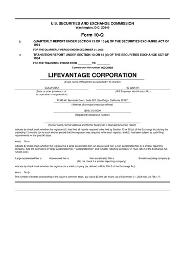 Thumbnail Lifevantage 10-Q Quarterly Report FY 