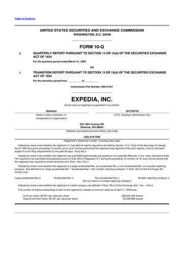 Vorschaubild Expedia Group 10-Q Quartalsbericht  