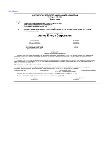 Vorschaubild Atmos Energy 10-Q Quartalsbericht  