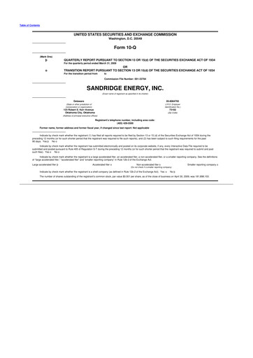 Thumbnail SandRidge Energy
 10-Q Quarterly Report FY 