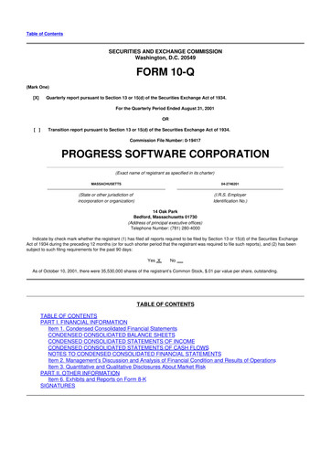 Thumbnail Progress Software
 10-Q Quarterly Report FY 