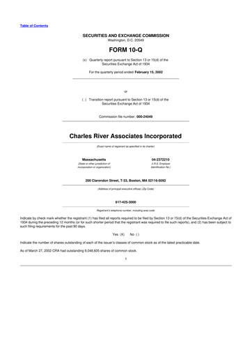 Miniature CRA International
 10-Q Rapport trimestriel  