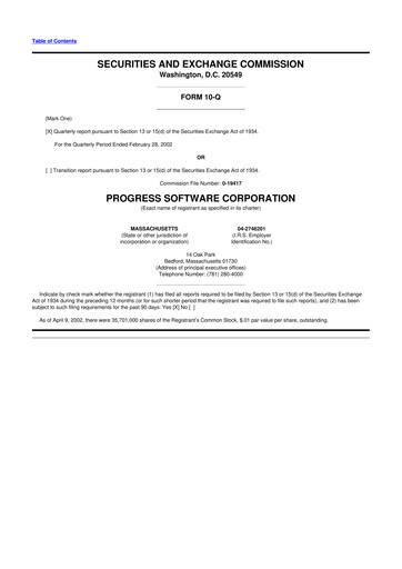 Thumbnail Progress Software
 10-Q Quarterly Report FY 