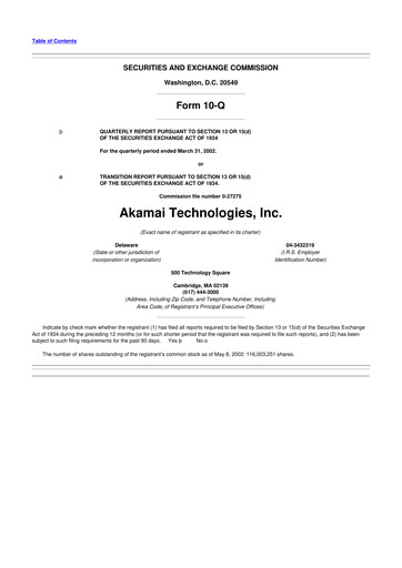 Thumbnail Akamai
 10-Q Quarterly Report FY 