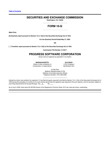 Thumbnail Progress Software
 10-Q Quarterly Report FY 