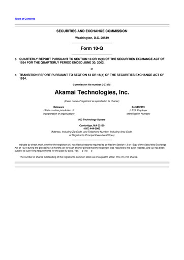 Thumbnail Akamai
 10-Q Quarterly Report FY 