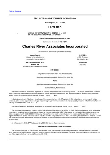Vorschaubild CRA International
 10-K Jahresbericht 