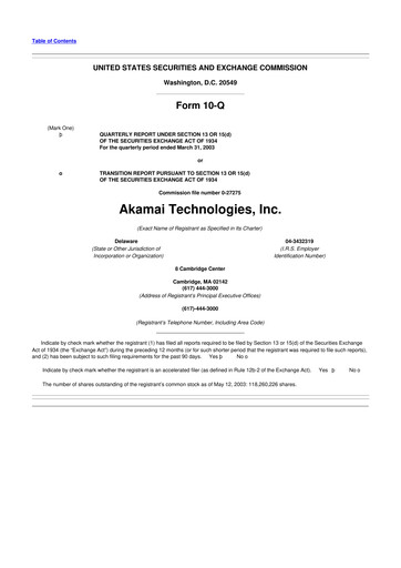 Thumbnail Akamai
 10-Q Quarterly Report FY 