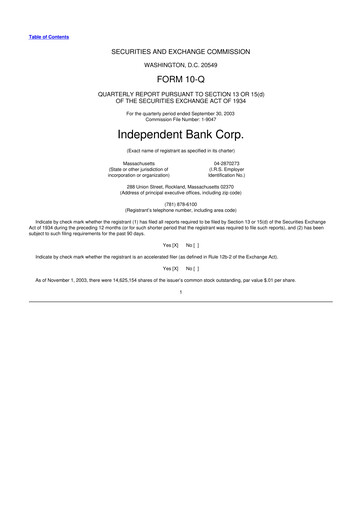 Miniature Independent Bank Corp. 10-Q Rapport trimestriel  