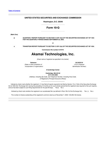 Thumbnail Akamai
 10-Q Quarterly Report FY 