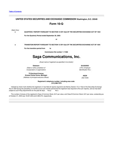 Thumbnail Saga Communications 10-Q Quarterly Report FY 