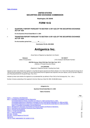 Thumbnail Agenus
 10-Q Quarterly Report FY 