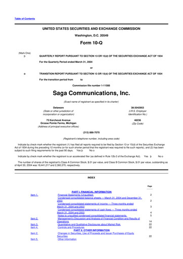Thumbnail Saga Communications 10-Q Quarterly Report FY 