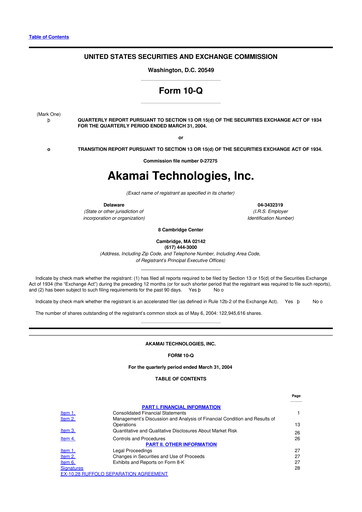 Thumbnail Akamai
 10-Q Quarterly Report FY 