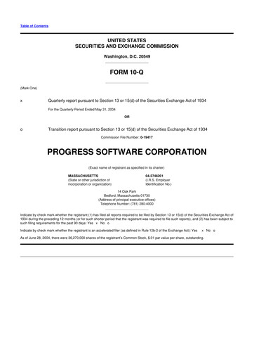 Thumbnail Progress Software
 10-Q Quarterly Report FY 