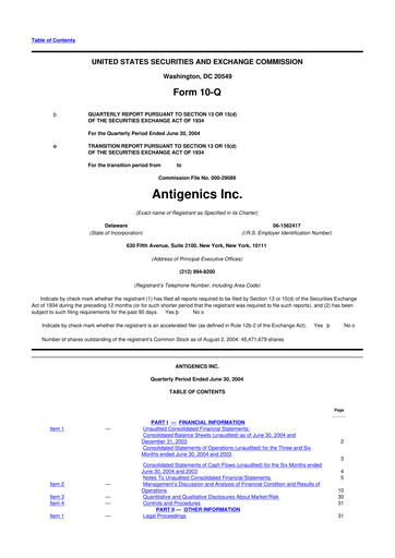 Thumbnail Agenus
 10-Q Quarterly Report FY 