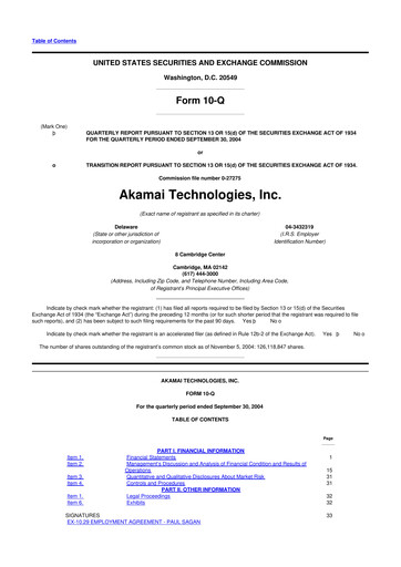 Thumbnail Akamai
 10-Q Quarterly Report FY 