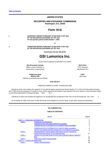Miniature Novanta 10-Q Rapport trimestriel  