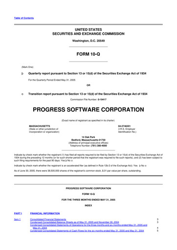 Thumbnail Progress Software
 10-Q Quarterly Report FY 