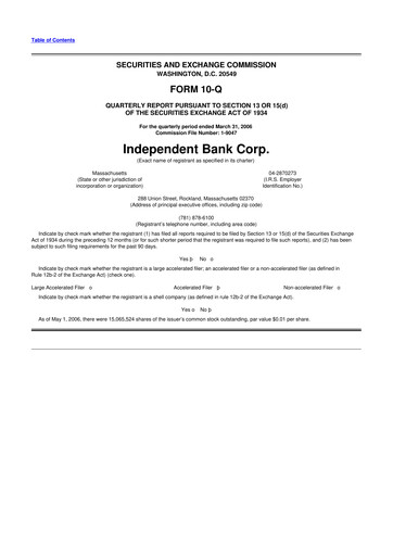 Miniature Independent Bank Corp. 10-Q Rapport trimestriel  