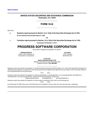 Thumbnail Progress Software
 10-Q Quarterly Report FY 