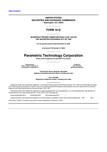 Thumbnail PTC 10-Q Quarterly Report FY 