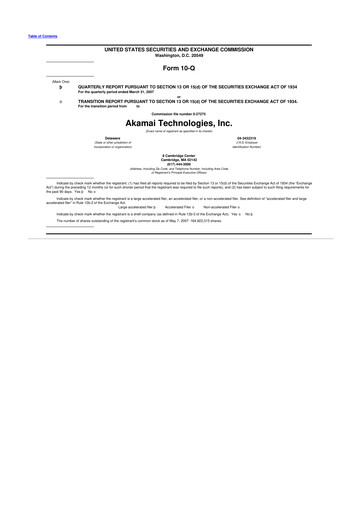 Thumbnail Akamai
 10-Q Quarterly Report FY 