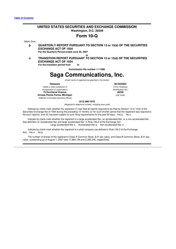 Thumbnail Saga Communications 10-Q Quarterly Report FY 