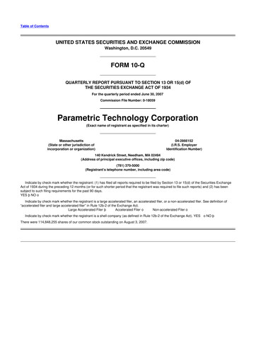 Thumbnail PTC 10-Q Quarterly Report FY 