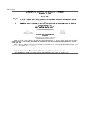 Vorschaubild Biogen 10-Q Quartalsbericht  