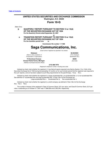 Thumbnail Saga Communications 10-Q Quarterly Report FY 