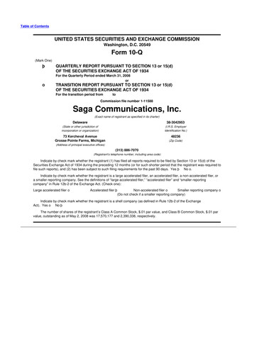 Thumbnail Saga Communications 10-Q Quarterly Report FY 