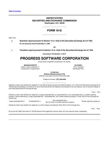 Thumbnail Progress Software
 10-Q Quarterly Report FY 