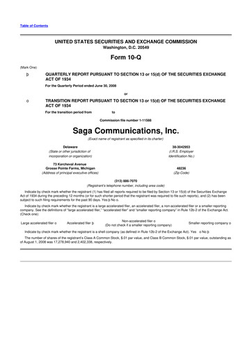 Thumbnail Saga Communications 10-Q Quarterly Report FY 