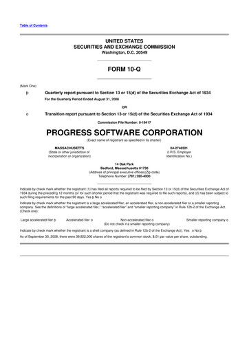 Thumbnail Progress Software
 10-Q Quarterly Report FY 