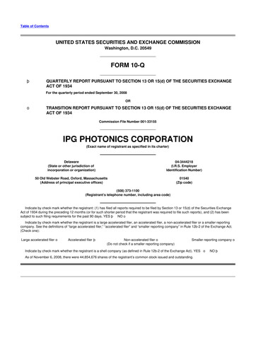 Thumbnail IPG Photonics 10-Q Quarterly Report FY 