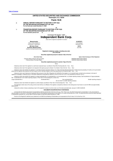 Miniature Independent Bank Corp. 10-K Rapport annuel 