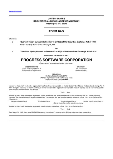Thumbnail Progress Software
 10-Q Quarterly Report FY 