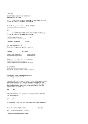 Thumbnail G-III Apparel Group 10-Q Quarterly Report FY 