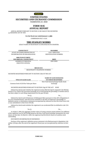 Thumbnail Stanley Black & Decker

 10-K Annual Report 