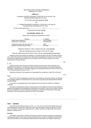 Thumbnail G-III Apparel Group 10-K Annual Report 
