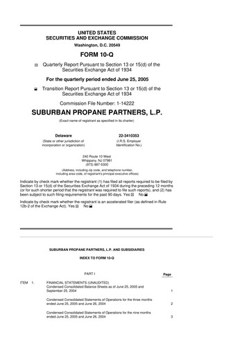 Thumbnail Suburban Propane Partners 10-Q Quarterly Report FY 