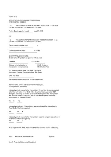 Thumbnail G-III Apparel Group 10-Q Quarterly Report FY 