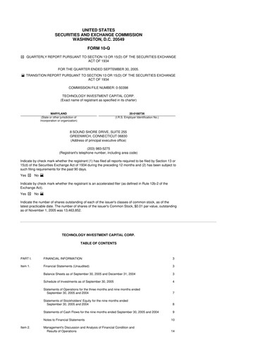 Miniature Oxford Square Capital
 10-Q Rapport trimestriel  