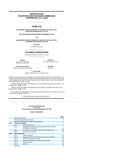 Thumbnail Celanese 10-Q Quarterly Report FY 