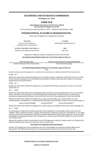 Thumbnail International Flavors & Fragrances
 10-K Annual Report 