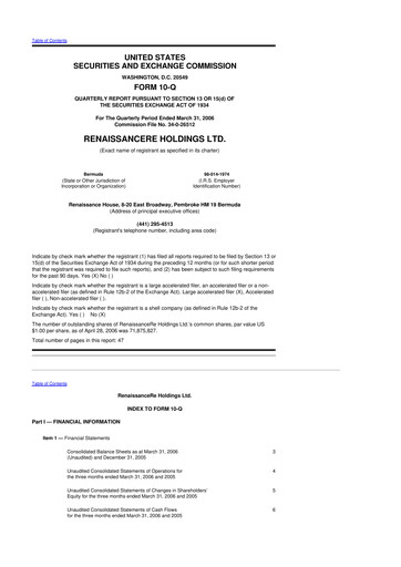 Vorschaubild RenaissanceRe
 10-Q Quartalsbericht  