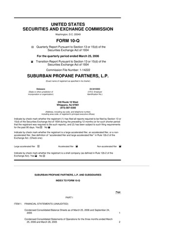 Thumbnail Suburban Propane Partners 10-Q Quarterly Report FY 