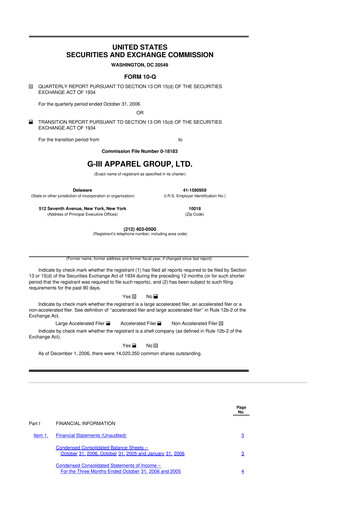 Thumbnail G-III Apparel Group 10-Q Quarterly Report FY 