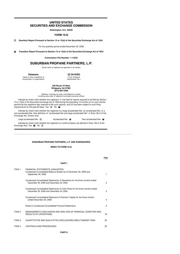 Thumbnail Suburban Propane Partners 10-Q Quarterly Report FY 